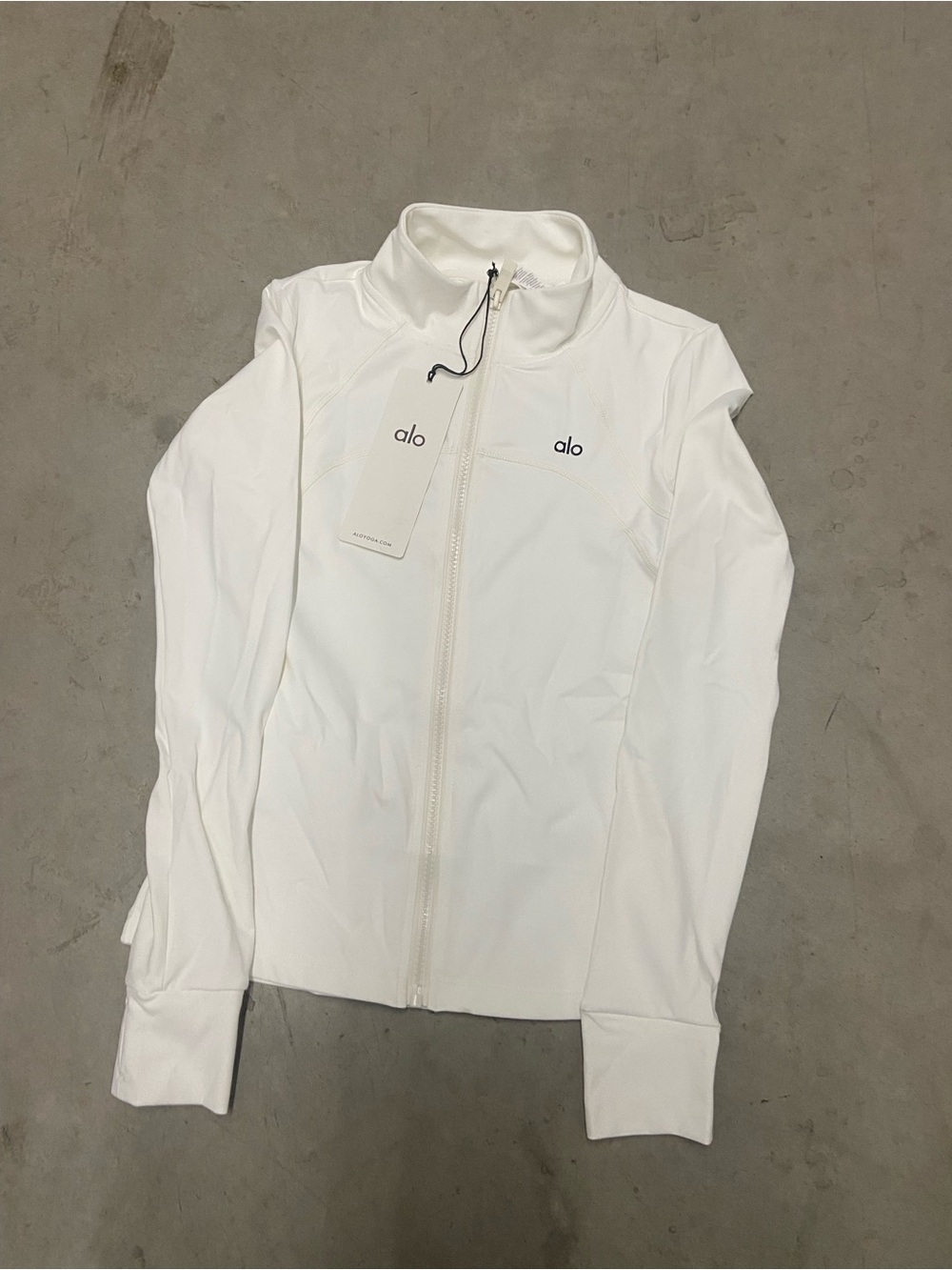 ALO Yoga White Women's Full-Zip Bomber Jacket